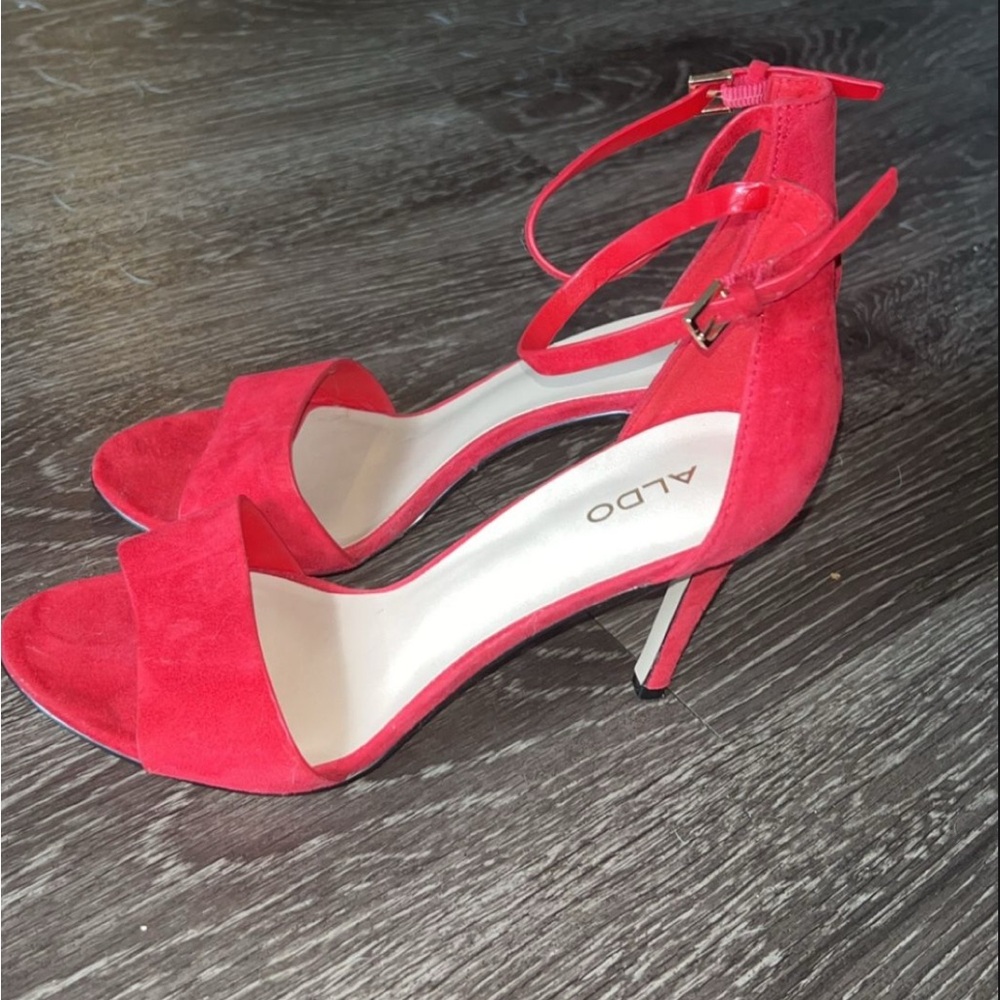 Aldo Red Suede Stiletto Heels